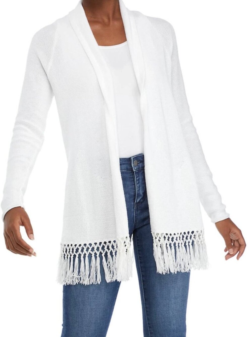 Lilly Pulitzer Tatum Fringe Cardigan, Color: resort white, size Large